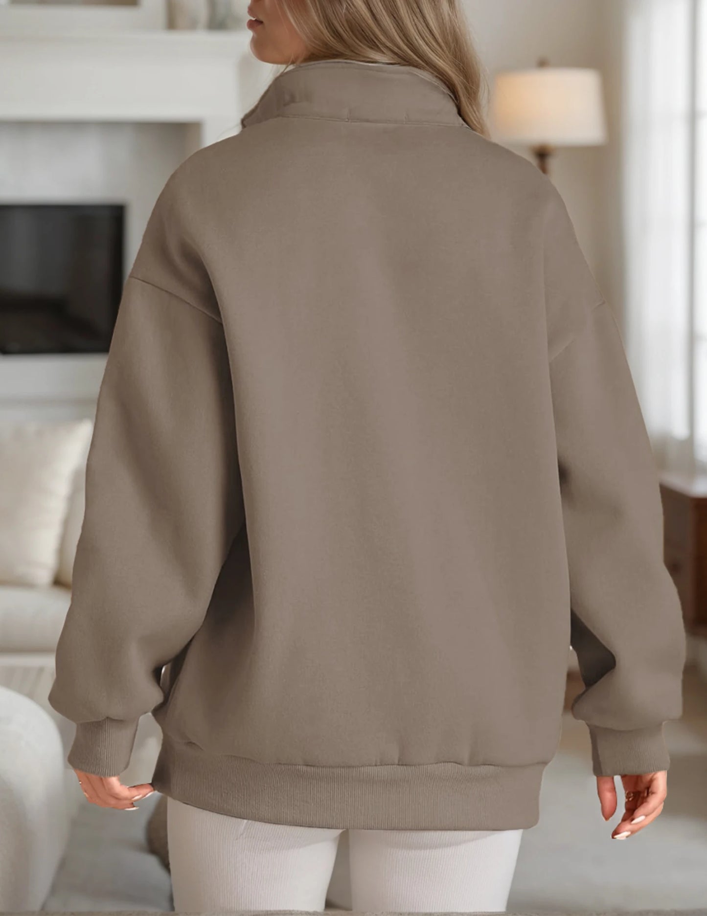 Womens Oversized Sweatshirts Half Zip Pullover Trendy Tops