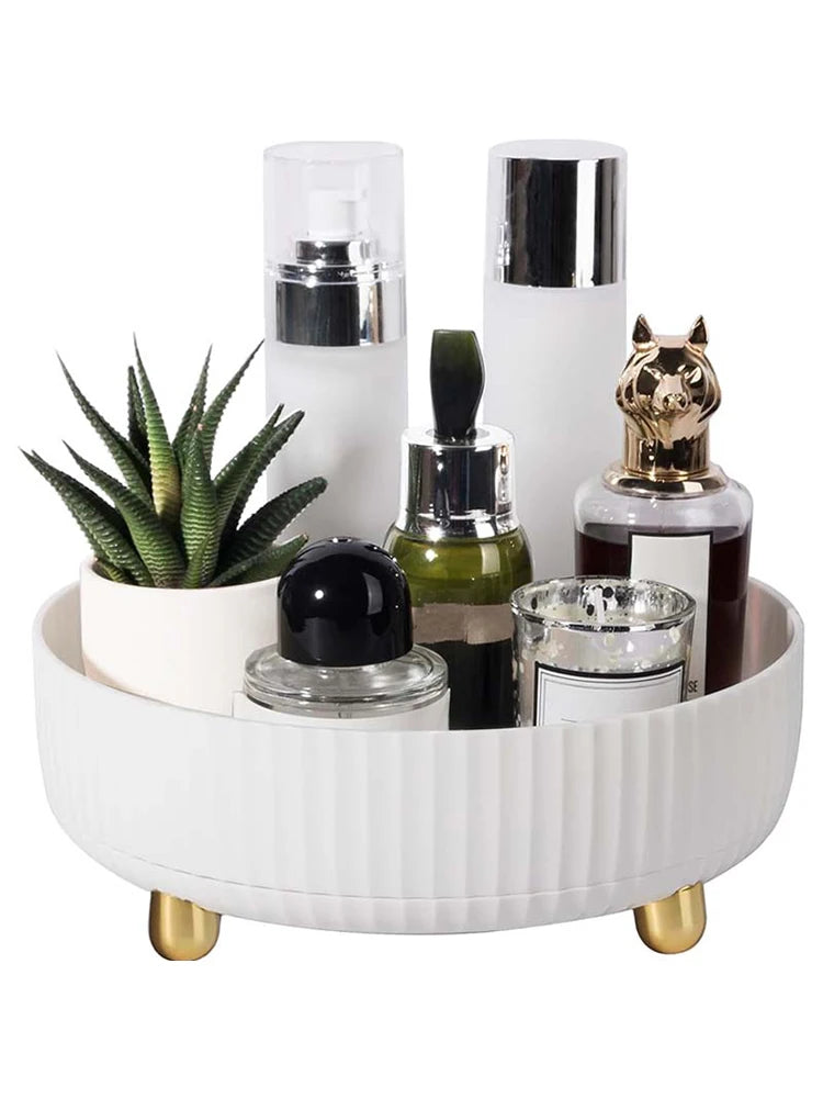 1Pc Rotating Cosmetic Tray Spice Storage Box Organizer