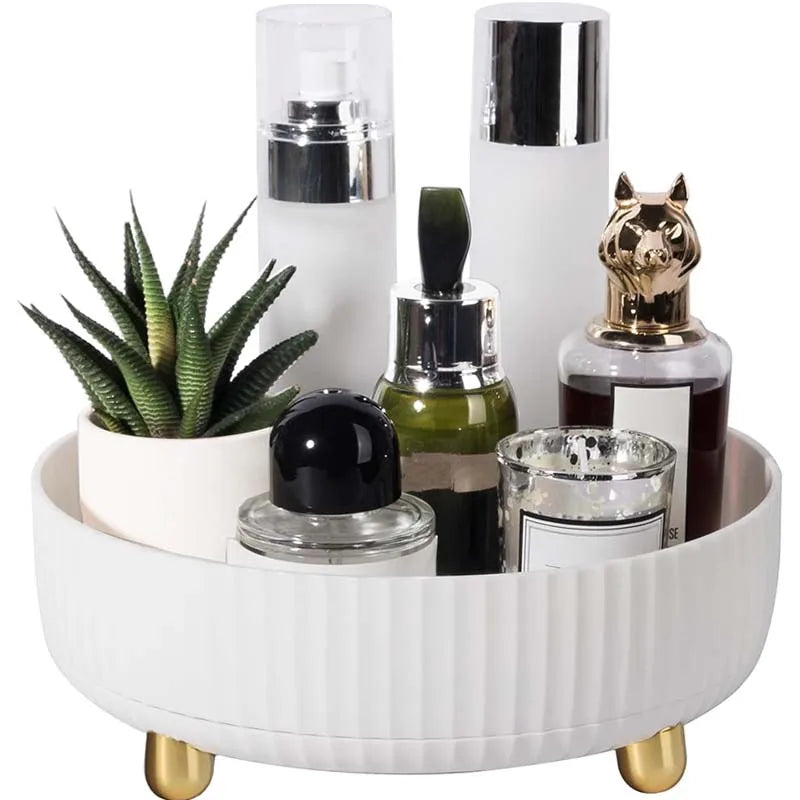 1Pc Rotating Cosmetic Tray Spice Storage Box Organizer