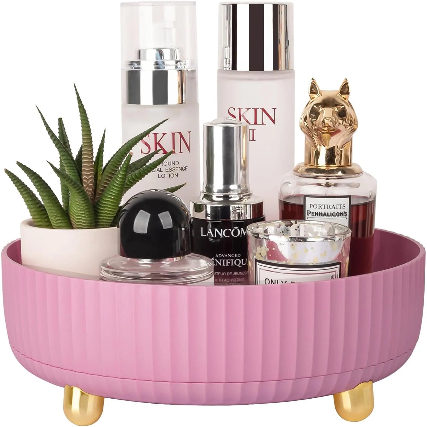 1Pc Rotating Cosmetic Tray Spice Storage Box Organizer