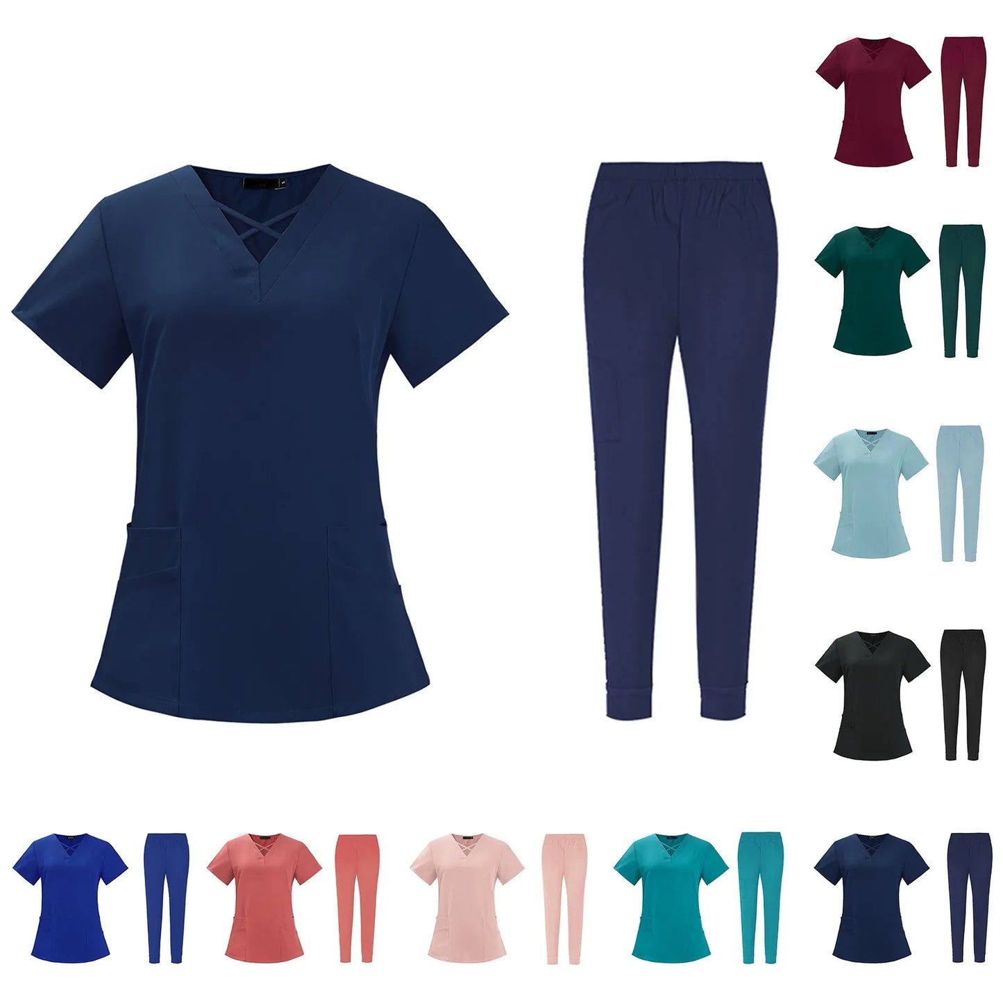 Women'S Set V-Neck Two-Piece Elastic Quick-Drying Clothes