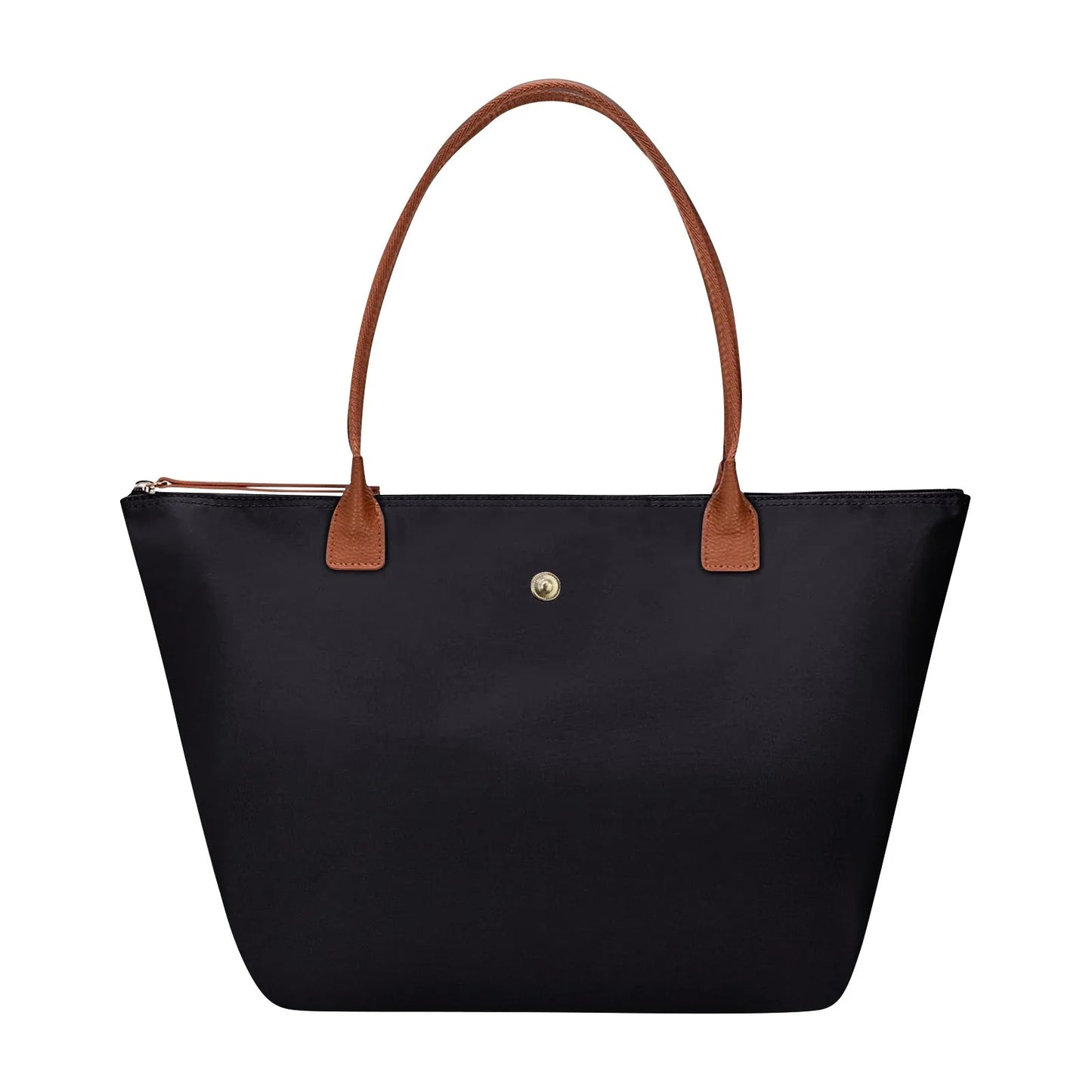 Large Capacity Shoulder Tote Bag for Women, Nylon Top-Handle Purse, Foldable Weekend Hobo Handbag Single Shoulder Soft Leather B