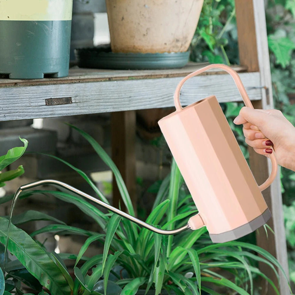 1L Long Mouth Flowers Watering Can Stainless Steel Kettle