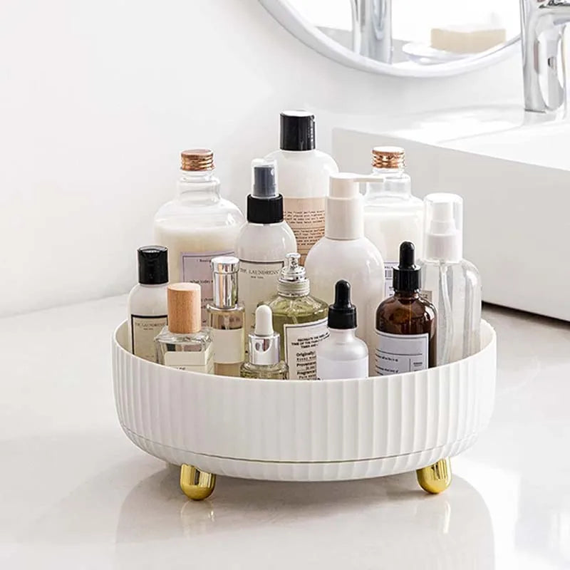 1Pc Rotating Cosmetic Tray Spice Storage Box Organizer