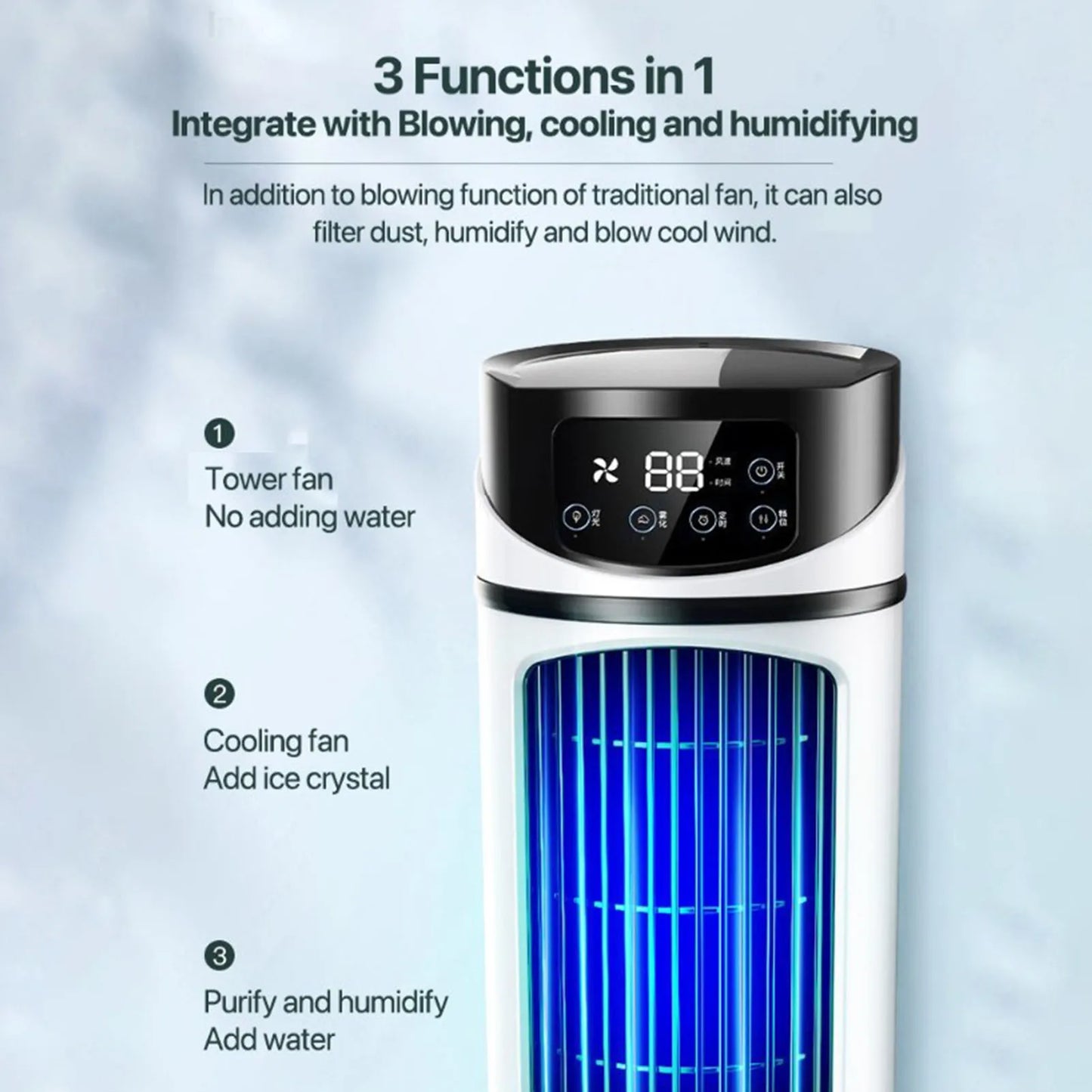 Air Cooler Portable Air Conditioner Mobile Multifunction Air Cooler Fan Water Cooling Fan for Office Home Mobile Air Cooler