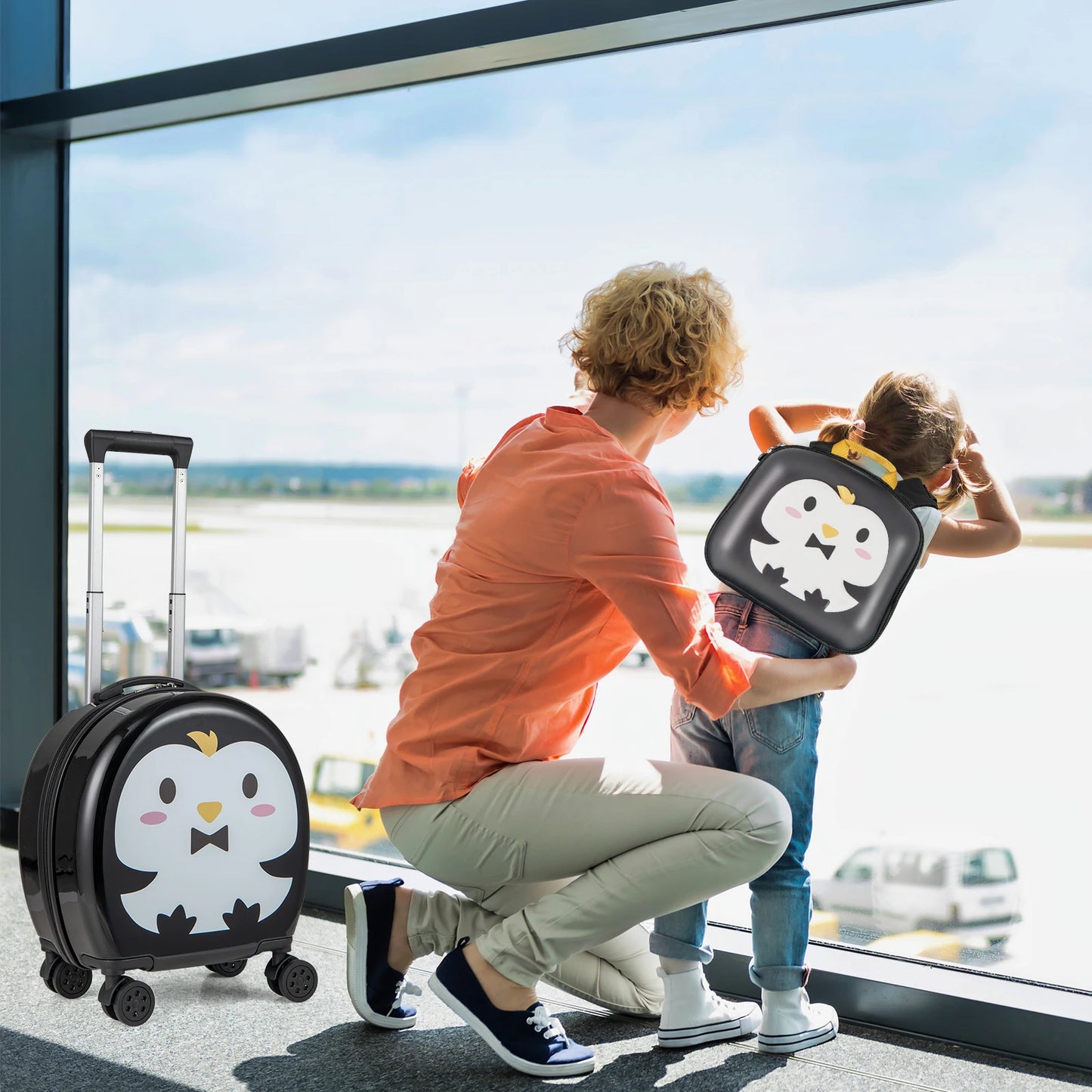 4-Piece Kid's Luggage Set w/ 14" Carry-on Hardside Spinner Toddler Luggage