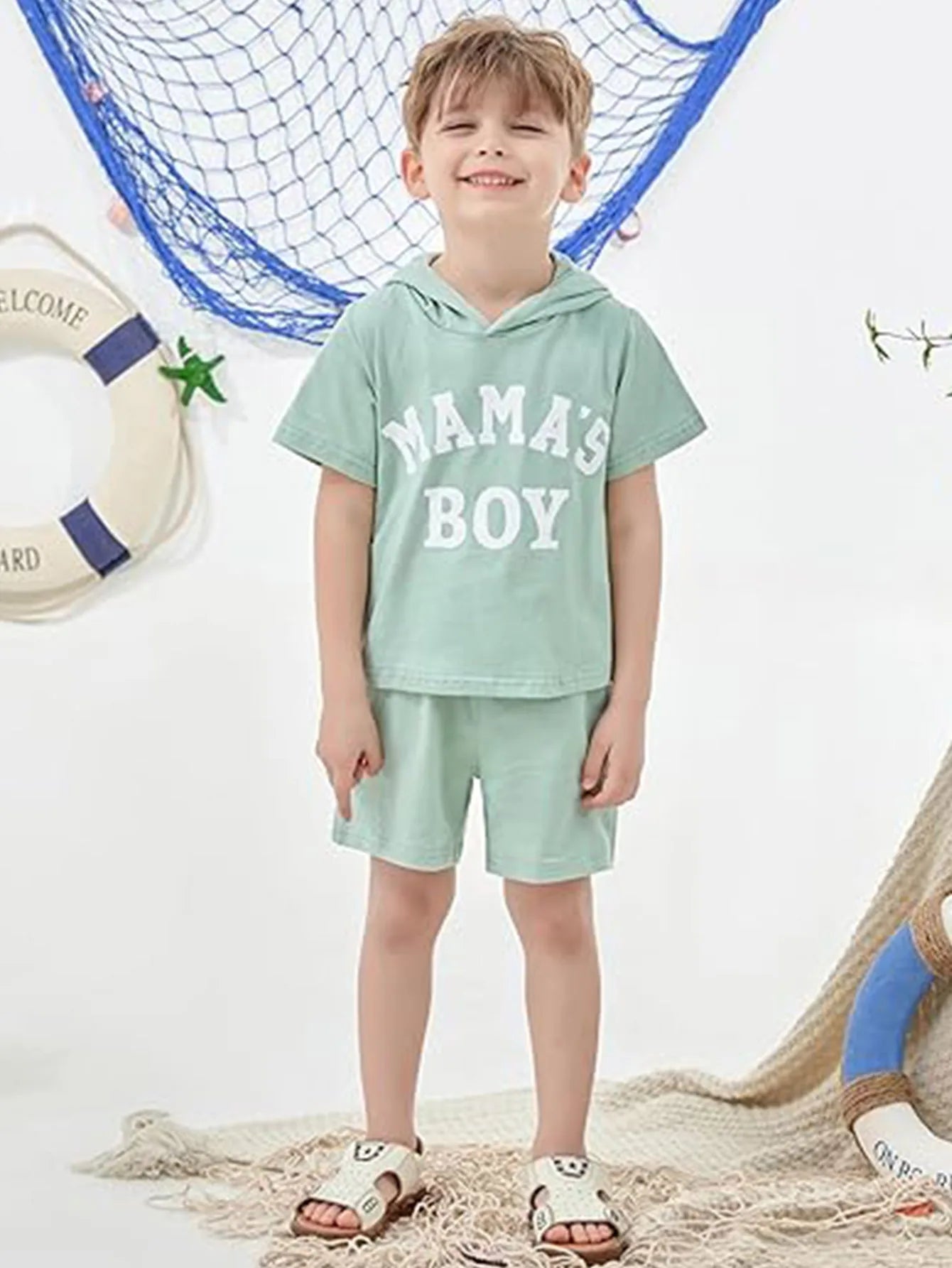 Toddler Boy Clothes 2024 Summer Baby Boys Hooded Short Sleeve Shorts Beach Vacation Casual Suits 1-5 Years Little Kids Outfits