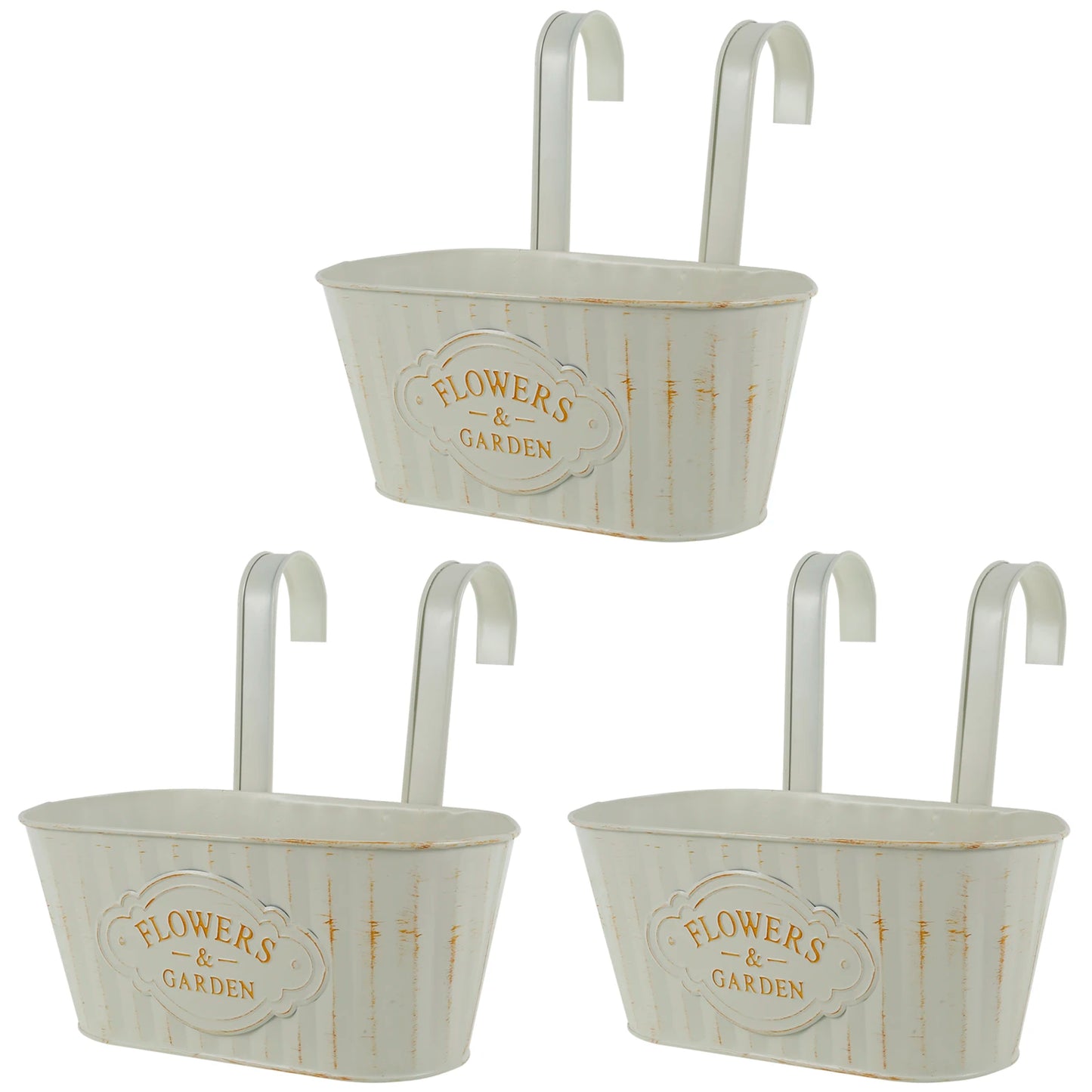 3/6Pcs Hanging Flower Pots Metal Iron Wall Planter Indoor Outdoor