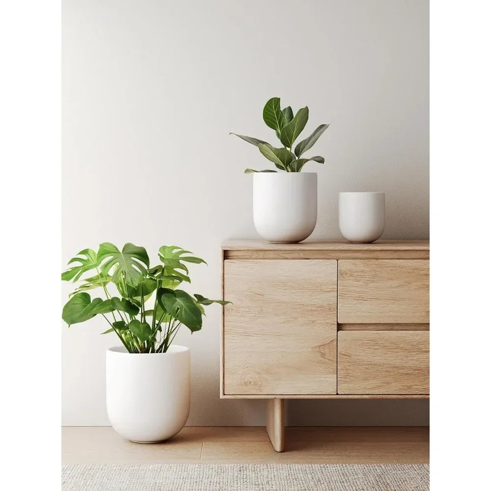 6+8+10 Inch Plant Pots Indoor Ceramic Planters with Drainage