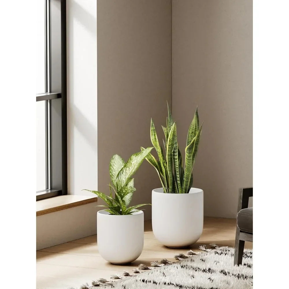 6+8+10 Inch Plant Pots Indoor Ceramic Planters with Drainage