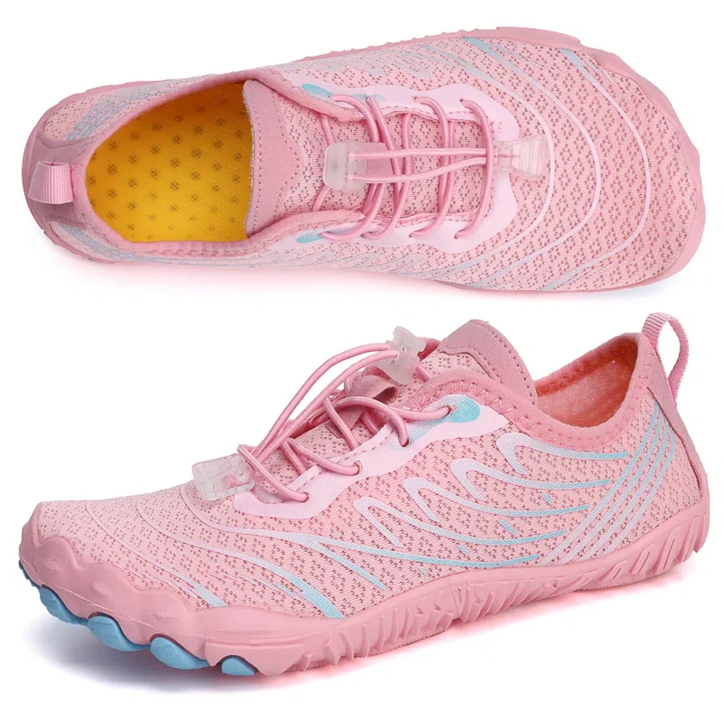 Summer Striped Mesh Water Shoes for Women - Breathable, Quick-Drying, Anti-Slip Sole. Ideal for Beach, Surfing, Hiking, Swimming