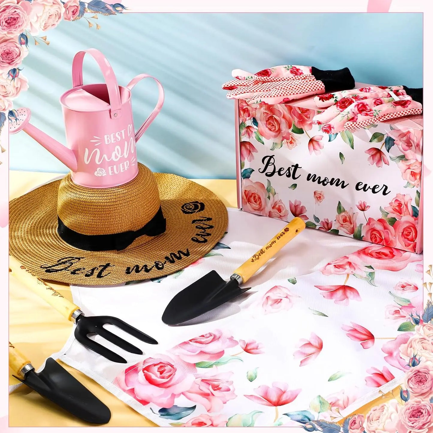 NSOUR Gardening Gifts for Mother‘s Day from Daughter and Son, Gardening Gifts for Plant Lover, Best Mom Ever Garden Tool Set