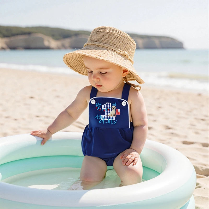 Patriotic Stars and Stripes for Newborns Adorable Jumpsuit with USA Flag Design Sleeveless Romper for Baby Boys Girls