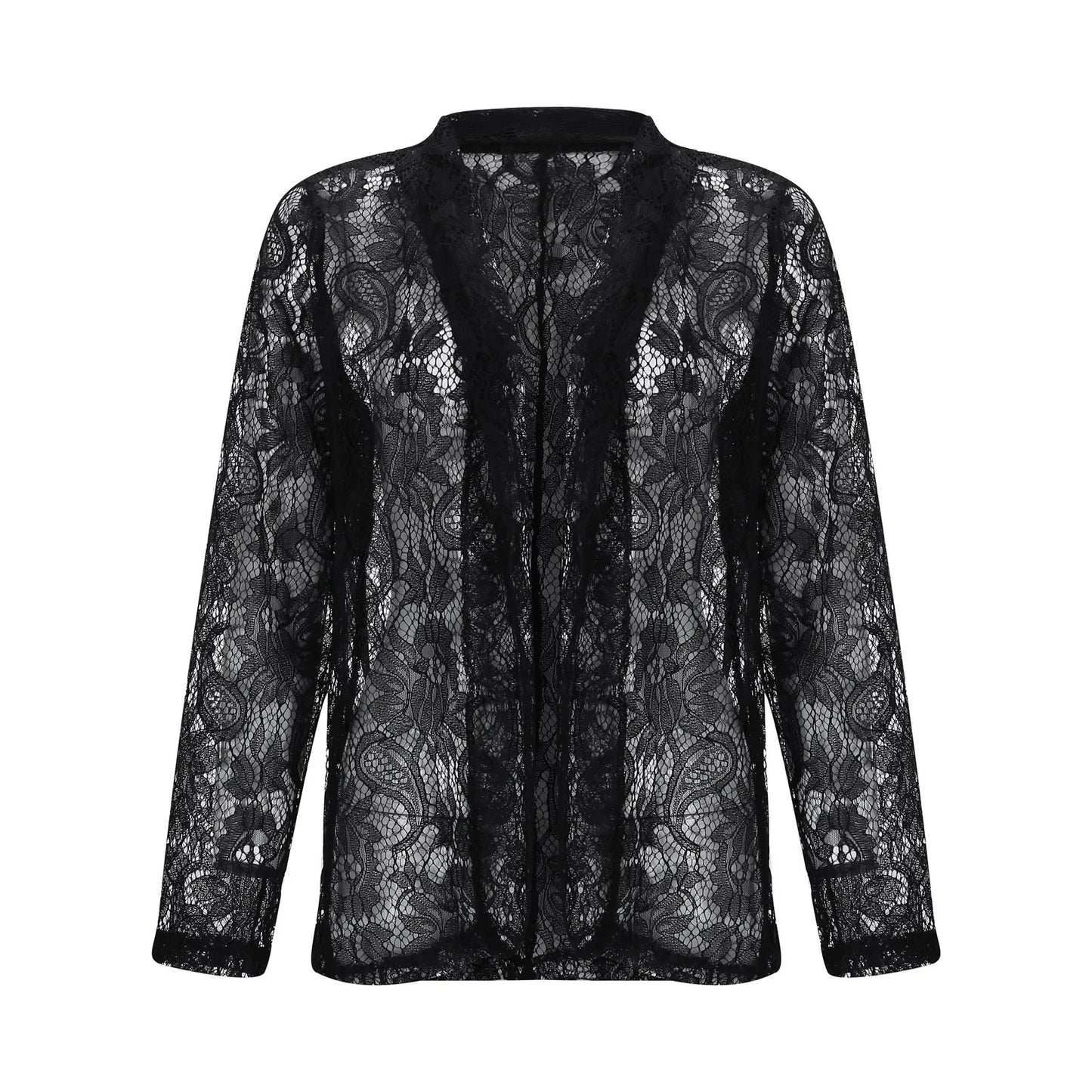 White Lace Hollow Out Women's Suit Coat Lightweight Blazers