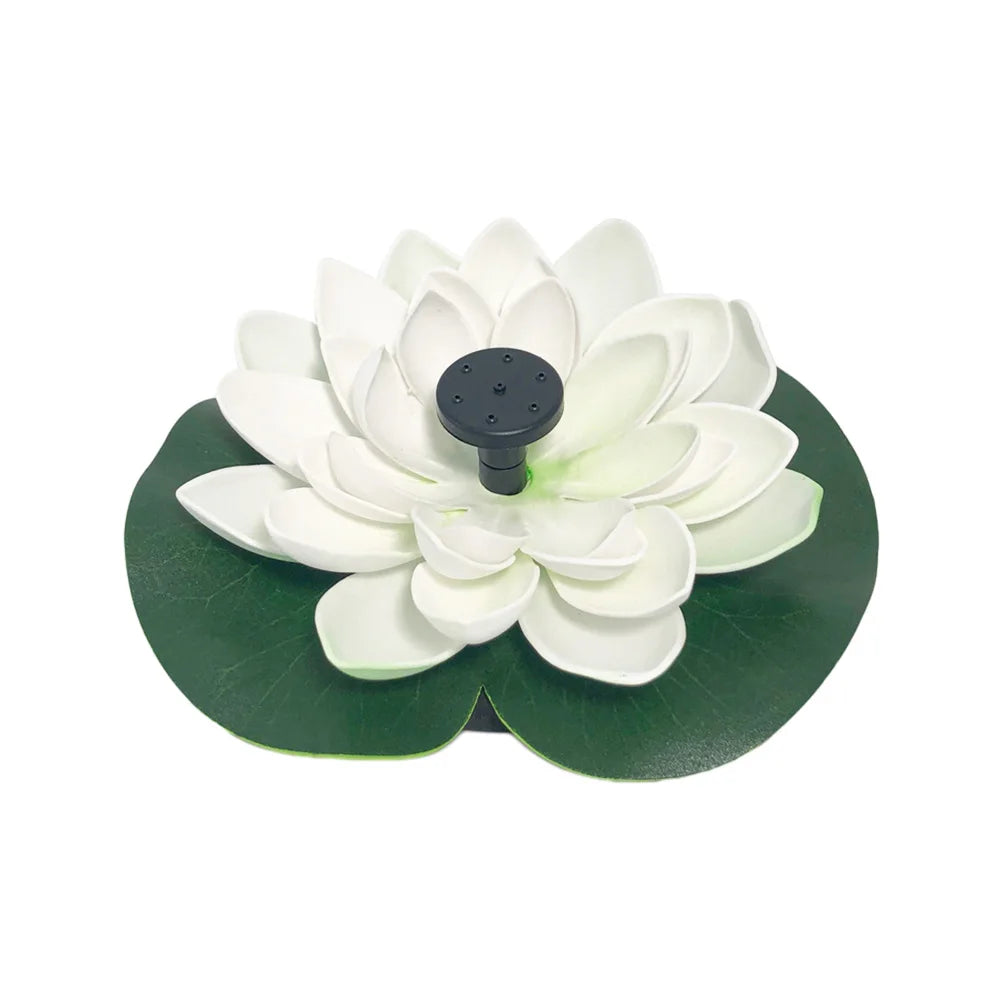 Lotus Shape Pond Decoration Life Up To 20000 Hours Solar Powered Waterfall Fountain 2.5W Water Lily Ornaments for Decore Garden