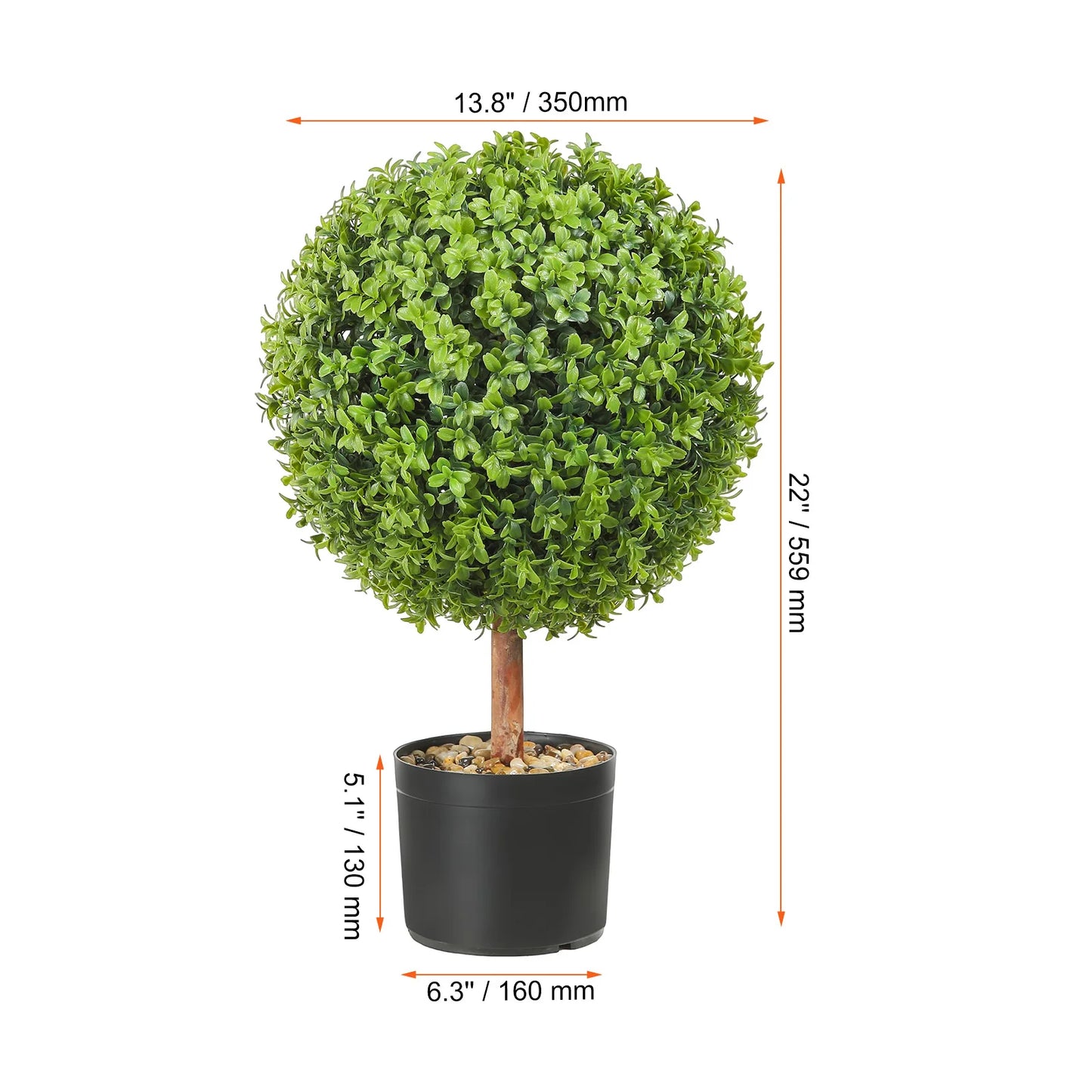 VEVOR 1/2pcs Artificial Boxwood Tower Topiary Plant 24/36/48in