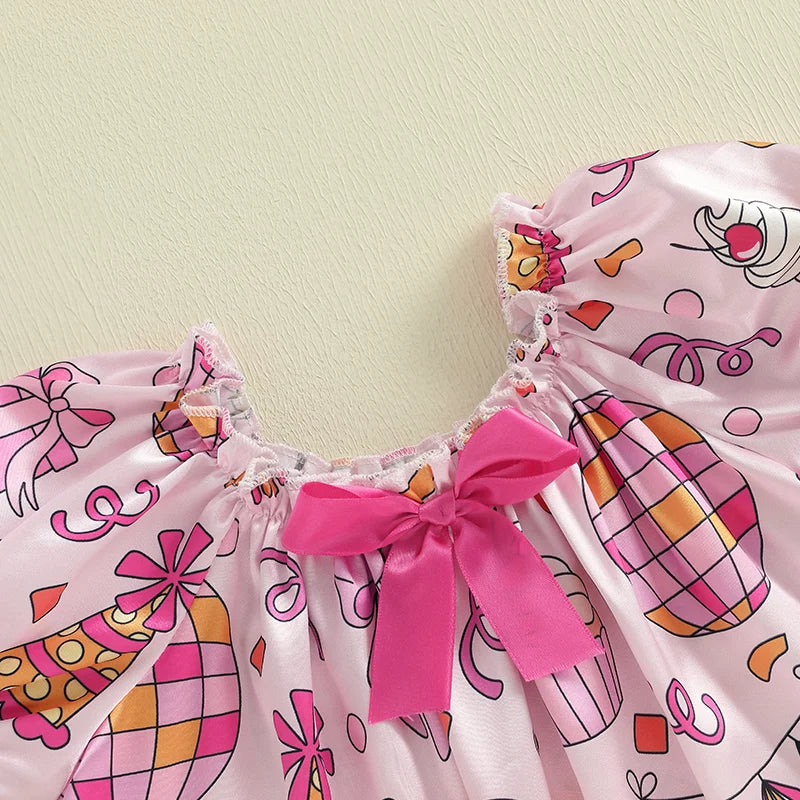 Girls Nightgowns Birthday Toddler Nightgown Unicorn Print Plush Trim Sleepwear Night Sleep Dress Princess Pajamas Set with
