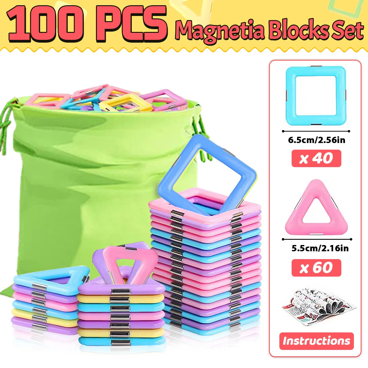 Magnetic Blocks Magnetic Building Blocks Set for Kids Gifts