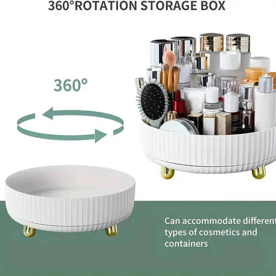 1Pc Rotating Cosmetic Tray Spice Storage Box Organizer