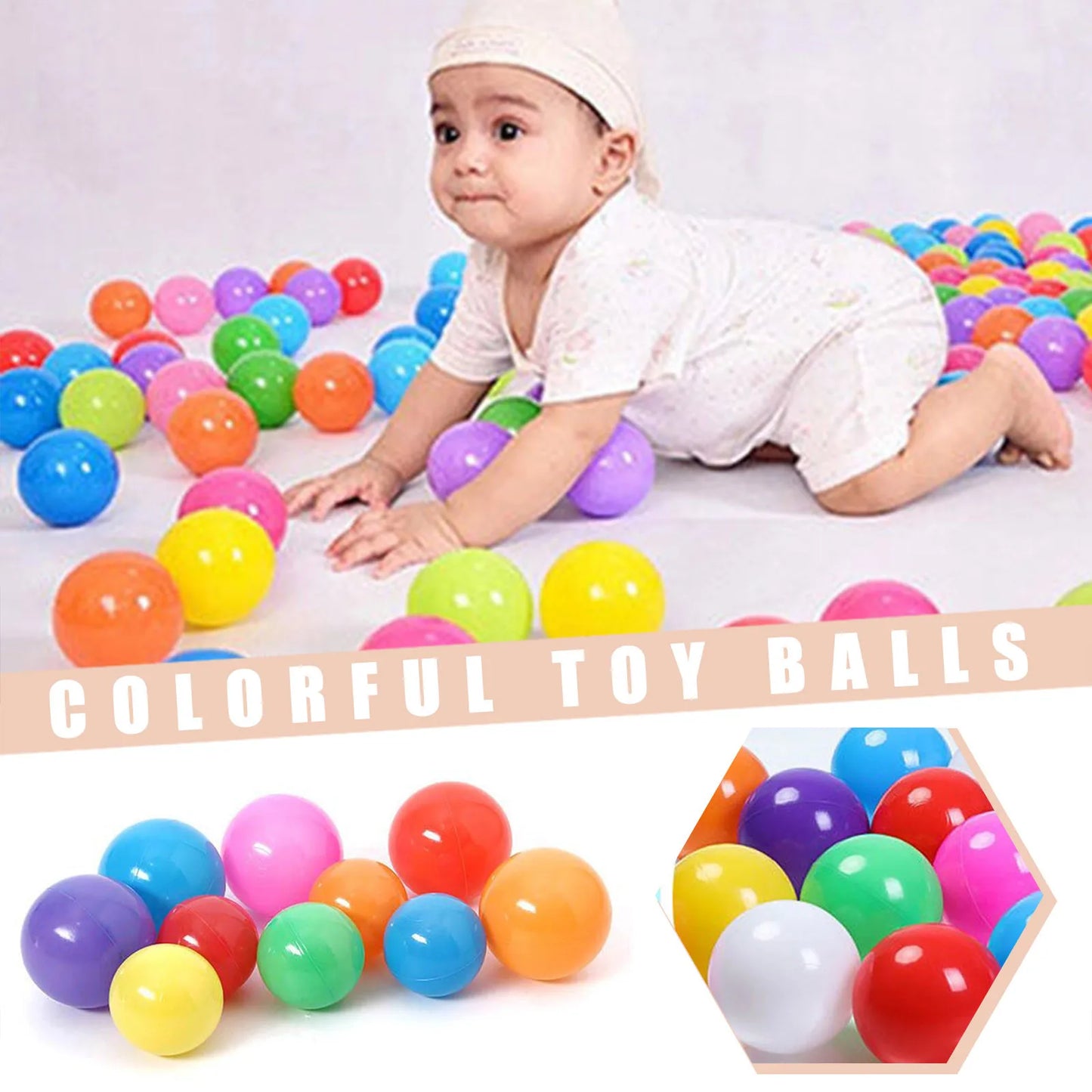 100pcs 55mm Baby Plastic Balls Water Pool Ocean Ball Games For Children Swim Pit Play House Outdoors Sport Ball Tents Baby Toys