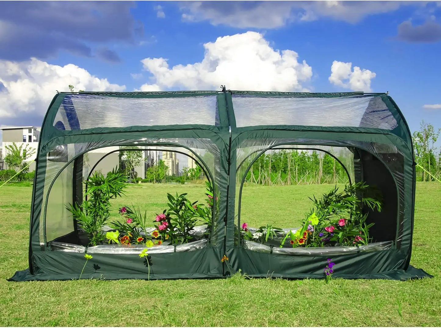 Pop Up Greenhouse Tent,Portable X-Large Walk-in Flower House ,Indoor Outdoor Gardening Plant Sunshine Room with PE Mesh Cloth