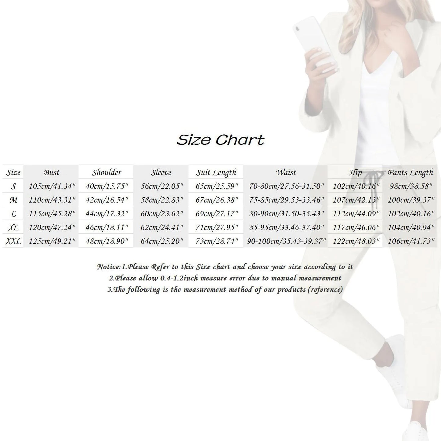 Women's Cardigan Blazer Top And Pants Solid Color Elegant Sporty Jacket Suit Set