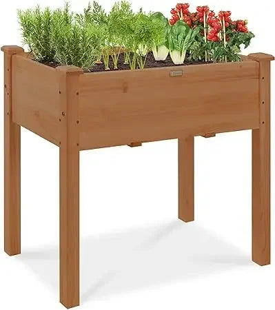 Raised Garden Bed Elevated Wooden Planter Box Stand for Herbs Vegetables Flowers Outdoor Patio Deck