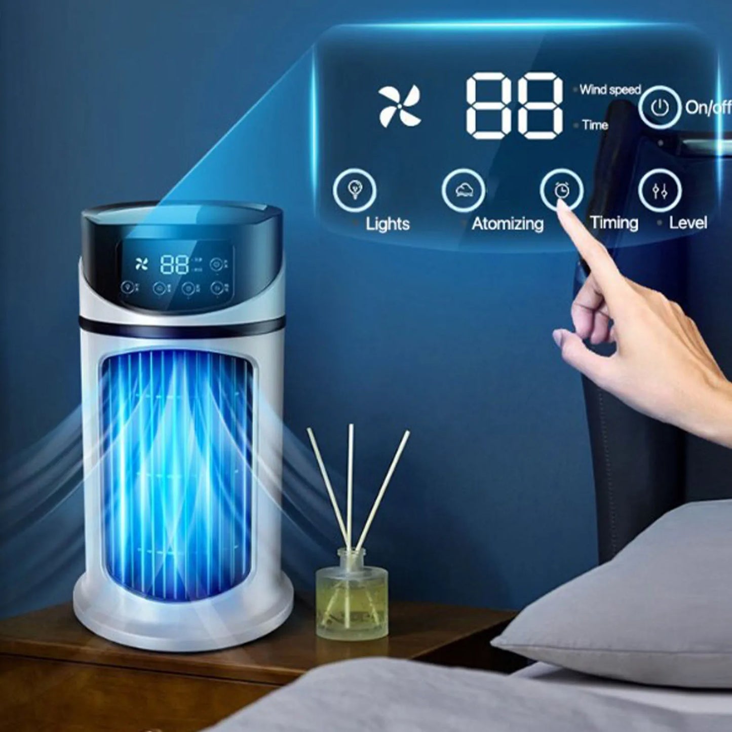 Air Cooler Portable Air Conditioner Mobile Multifunction Air Cooler Fan Water Cooling Fan for Office Home Mobile Air Cooler