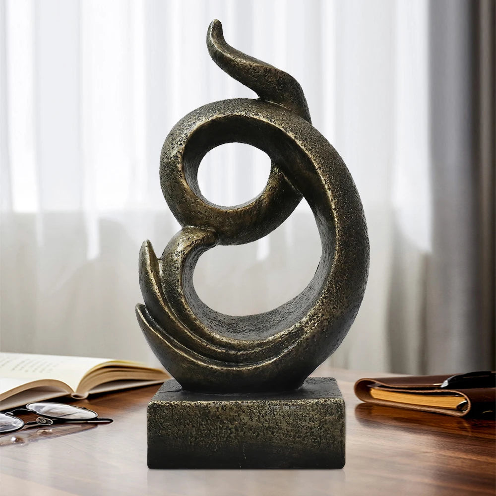 Retro Style Resin Sculpture Statue for Home and Office Decor