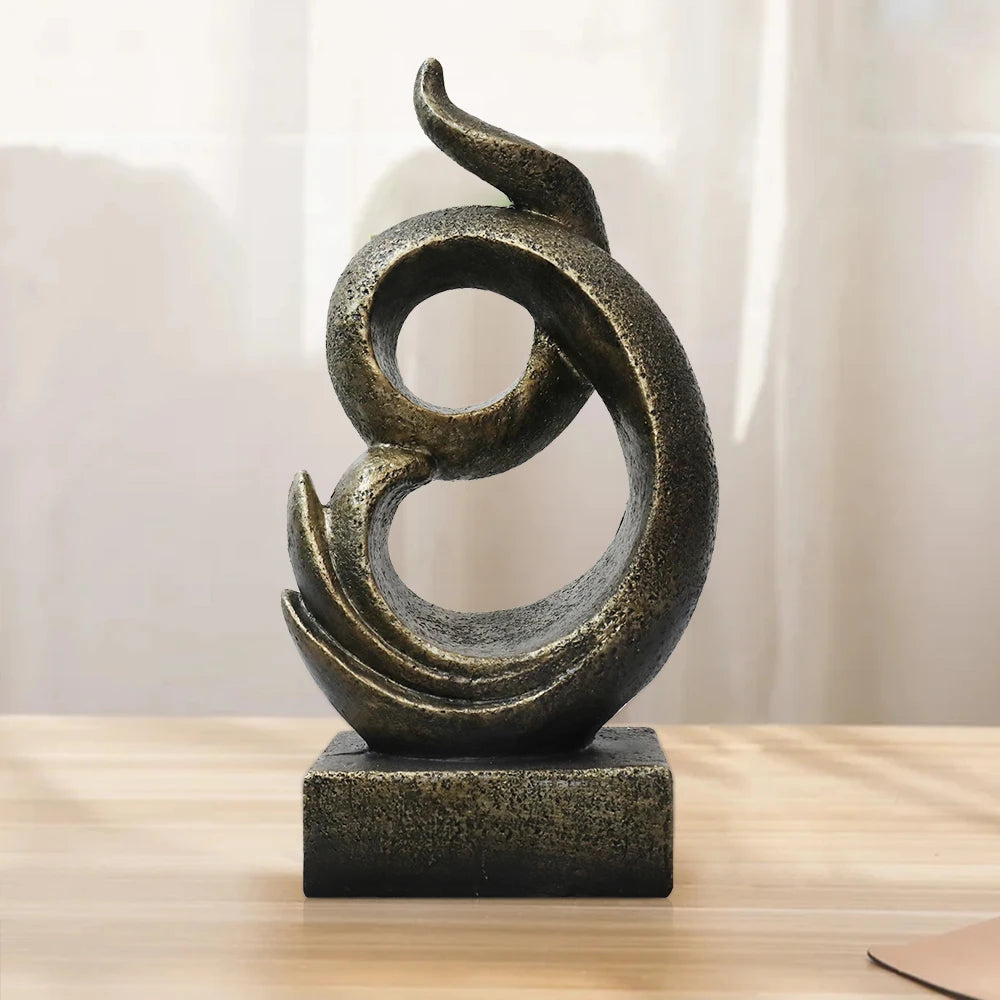 Retro Style Resin Sculpture Statue for Home and Office Decor