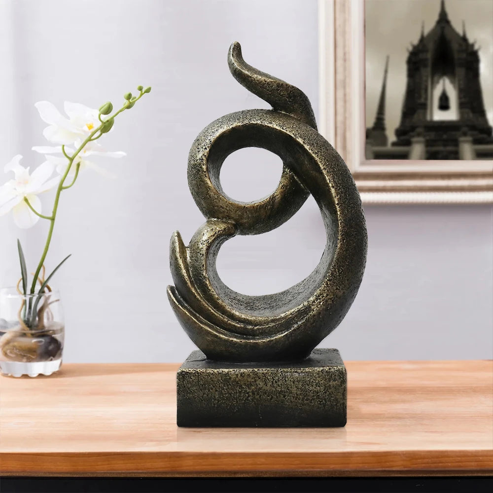 Retro Style Resin Sculpture Statue for Home and Office Decor