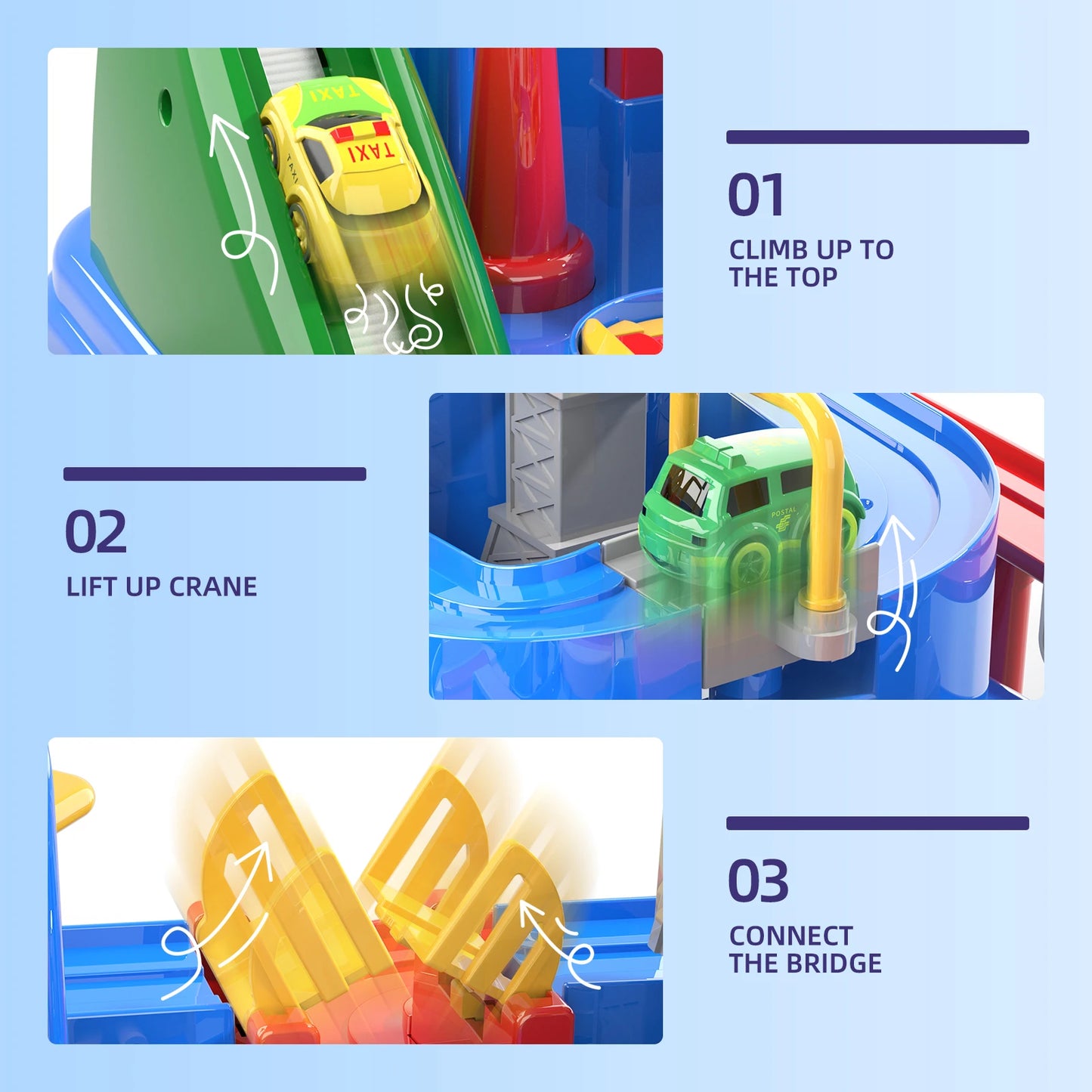 Race Car Tracks Toys for Kids Car Rescue Adventure Gift