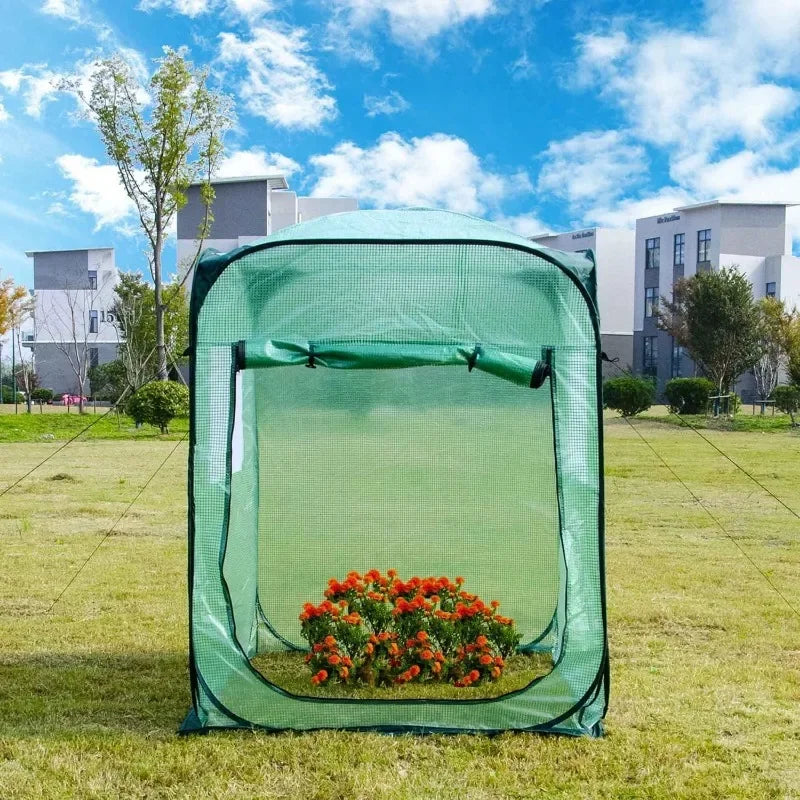 Pop Up Greenhouse Tent,Portable X-Large Walk-in Flower House ,Indoor Outdoor Gardening Plant Sunshine Room with PE Mesh Cloth