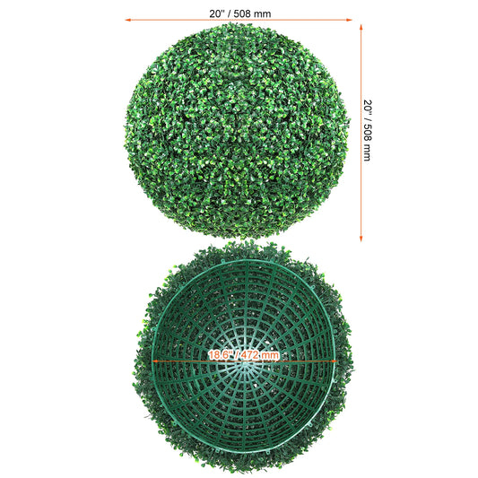 VEVOR Artificial Topiaries Boxwood Trees 16/20 Inch Tall 2Pcs Ball Shape Faux Plant