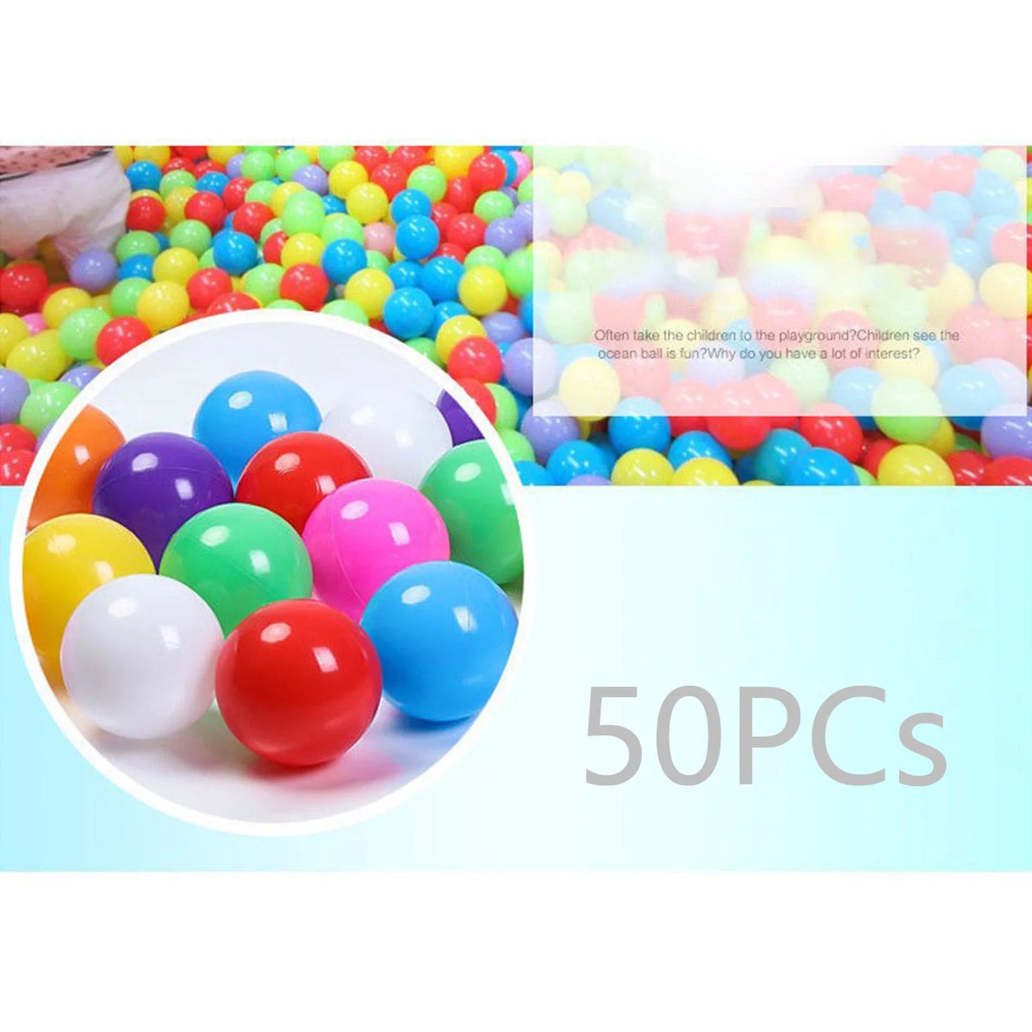 100pcs 55mm Baby Plastic Balls Water Pool Ocean Ball Games For Children Swim Pit Play House Outdoors Sport Ball Tents Baby Toys