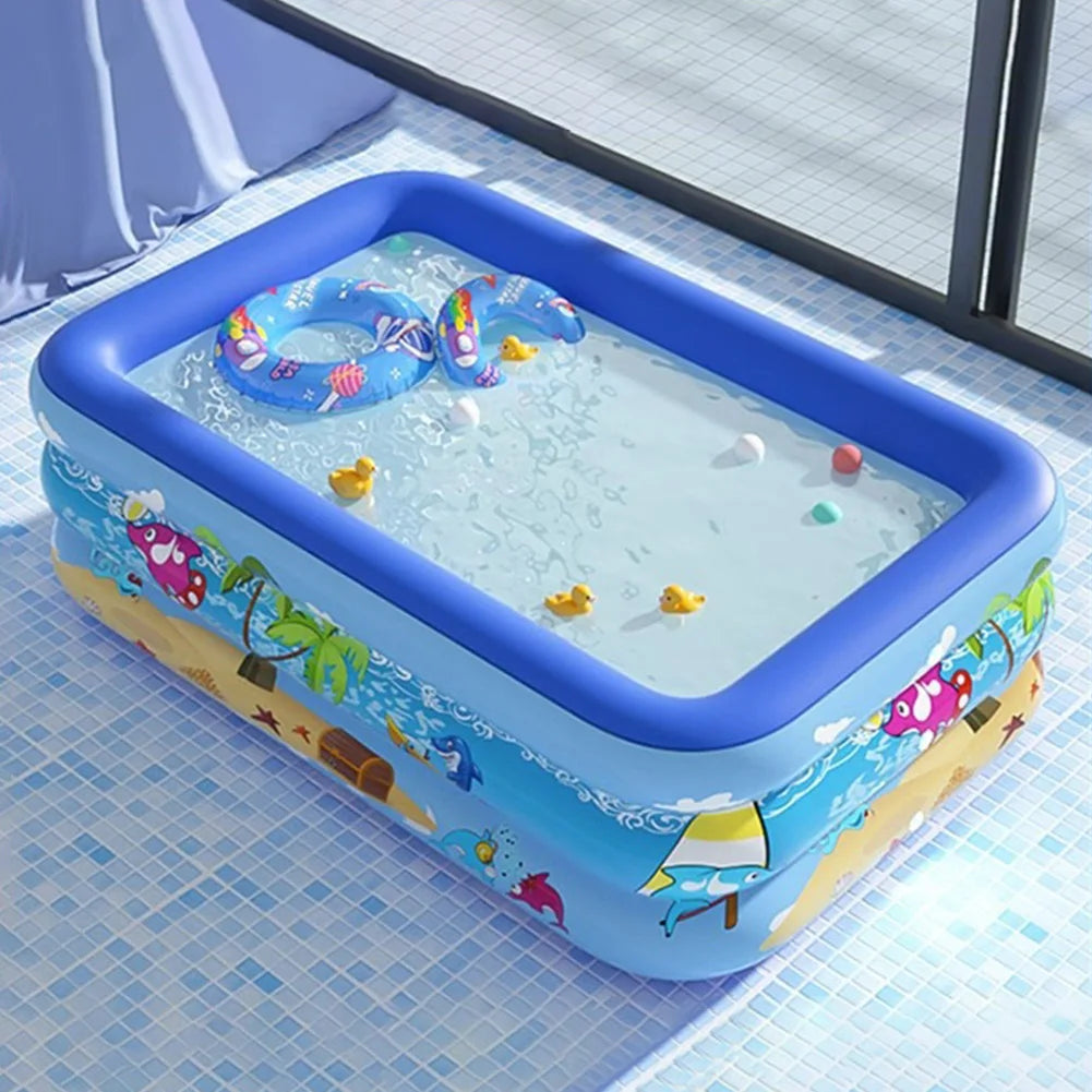 Inflatable Swimming Pool PVC Framed Swimming Pool Cartoon Pattern Thickening Swimming Pool for Toddler Kids