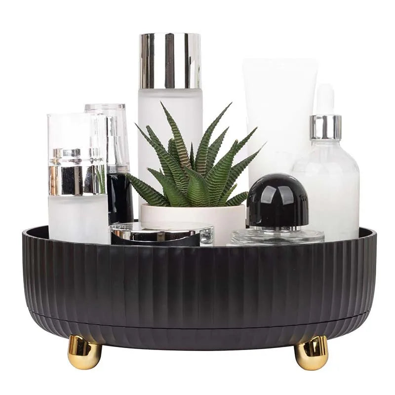 1Pc Rotating Cosmetic Tray Spice Storage Box Organizer