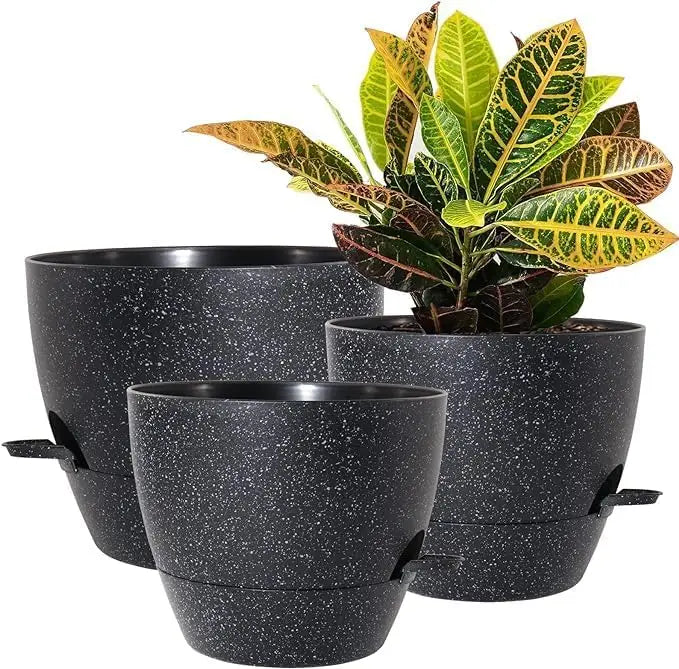 Large Self Watering Pots 12 10 9 Plastic Planters High Drainage