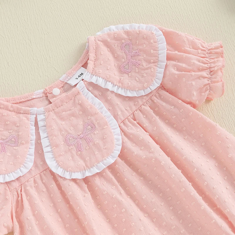Adorable Toddler Dress with Ruffle Sleeves and Floral Embroidery Detail Perfect for Summer Parties and Playdates