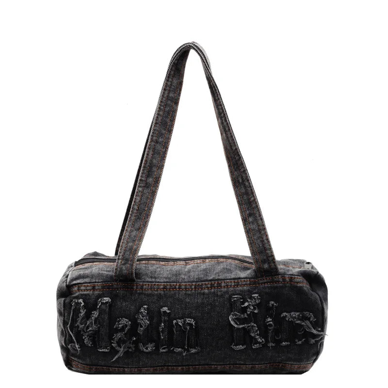 Denim Messenger Bag Casual Retro Tote Bag Large Hobo Bag Jean Purses for Women Work Shopping Travel