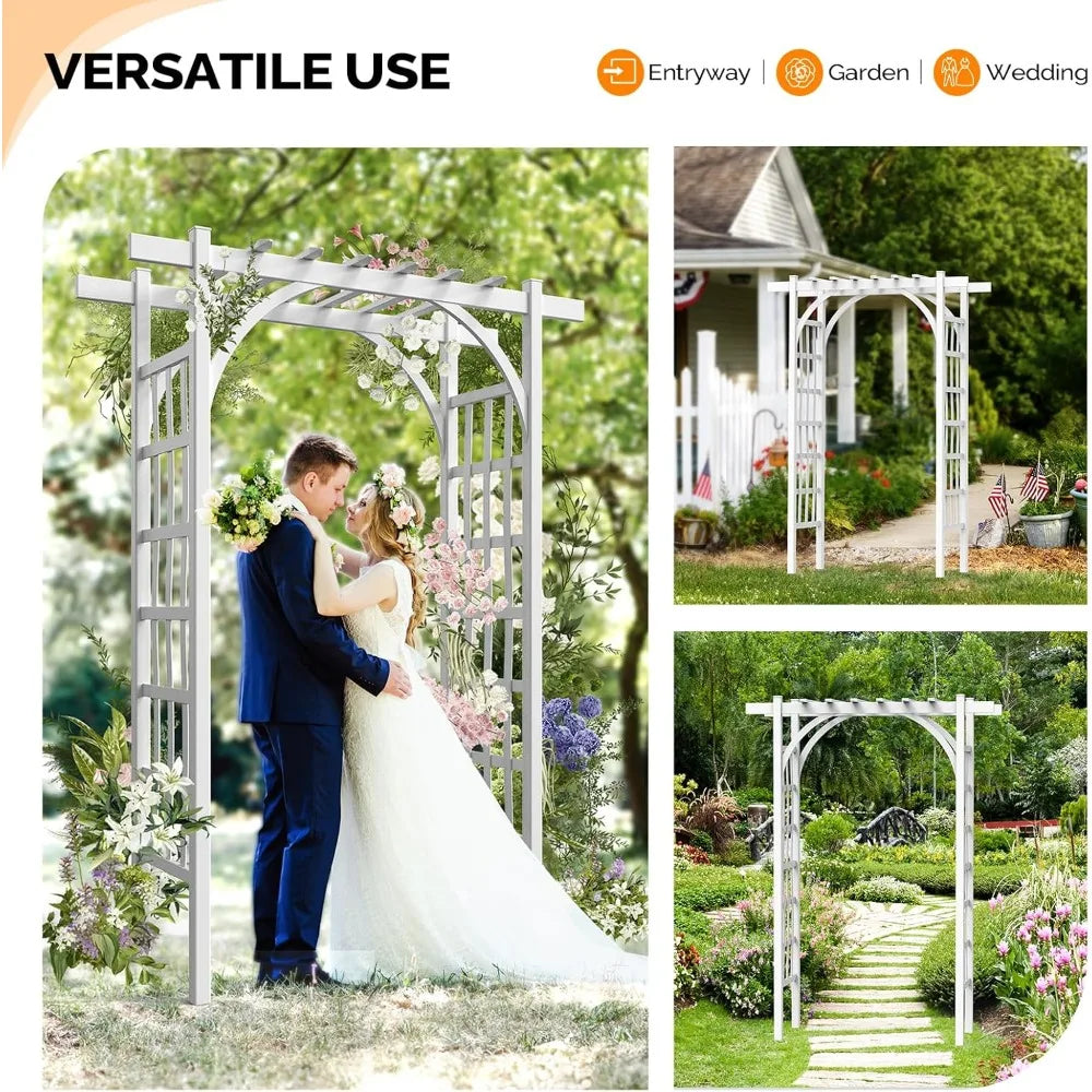 Garden Arbor, PVC Wedding Arch for Ceremony Party, Garden Trellis for Climbing Plants Outdoor, Arch Backdrop Stand for Garden