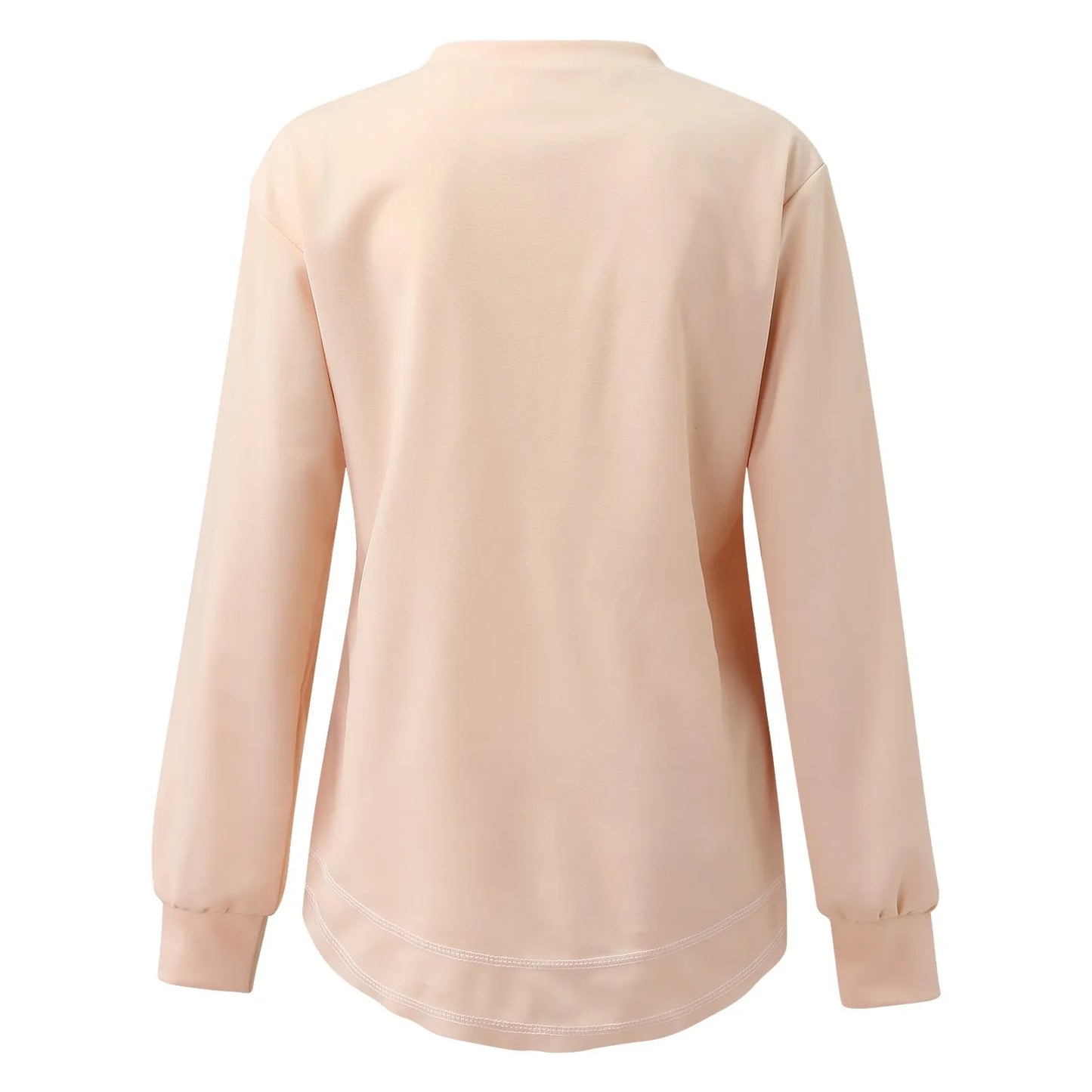 2024 Solid Color Casual Long Sleeve Women T-Shirts Oversize Tops