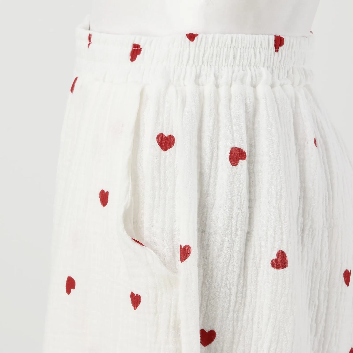 Women's Sweet Love Heart Print Ruffles 2 Piece Outfits