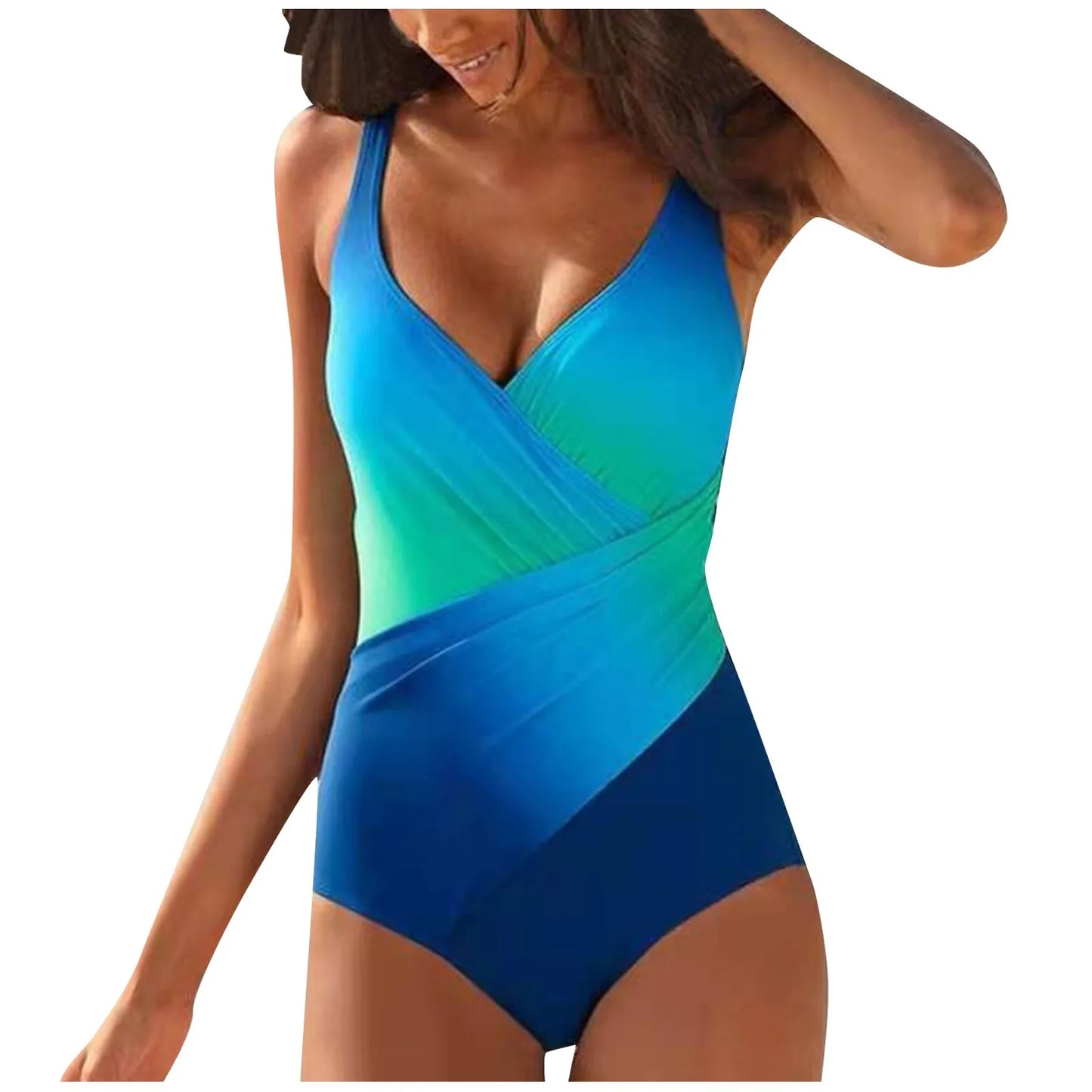 Sexy Women's One-piece bikinis sets Swimsuit Rainbow Gradient Beach One-piece Swimwear Beach Wear Bikinis
