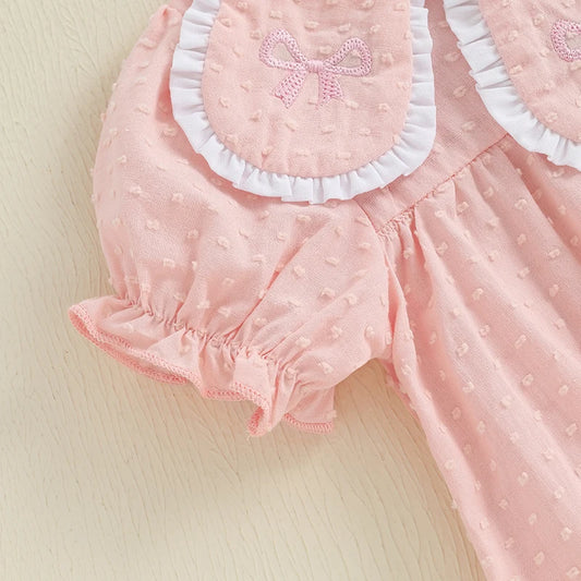 Adorable Toddler Dress with Ruffle Sleeves and Floral Embroidery Detail Perfect for Summer Parties and Playdates