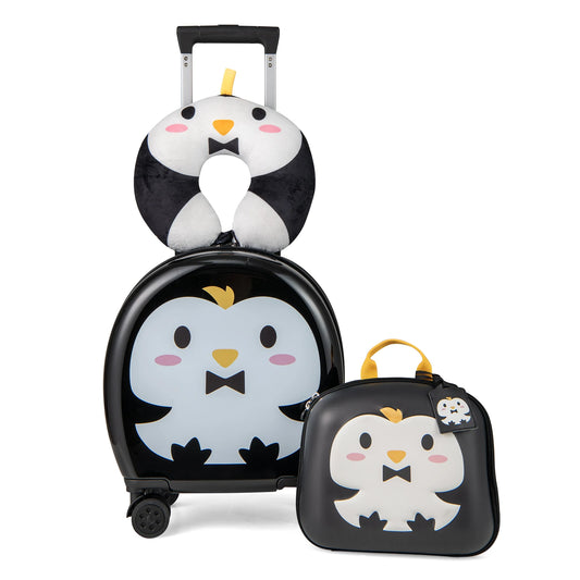 4-Piece Kid's Luggage Set w/ 14" Carry-on Hardside Spinner Toddler Luggage