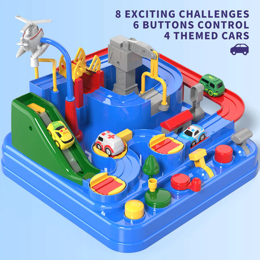 Race Car Tracks Toys for Kids Car Rescue Adventure Gift