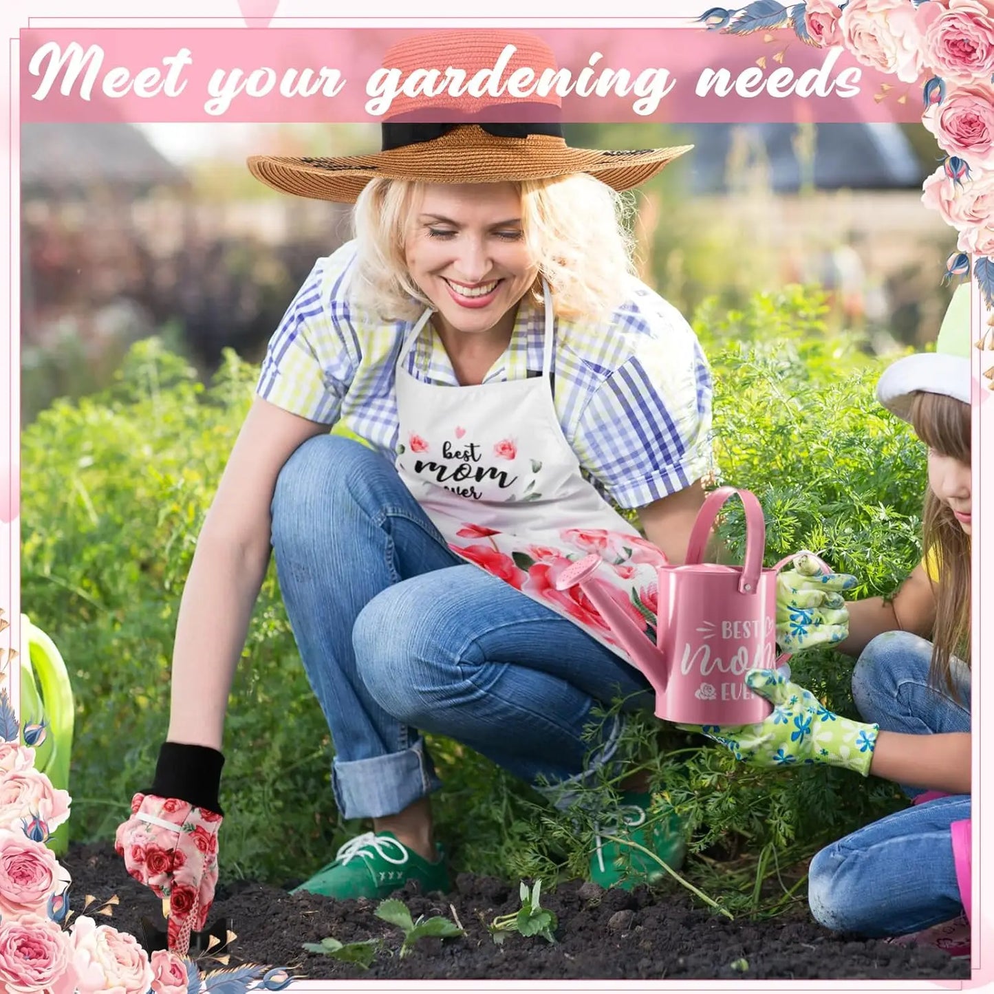 NSOUR Gardening Gifts for Mother‘s Day from Daughter and Son, Gardening Gifts for Plant Lover, Best Mom Ever Garden Tool Set