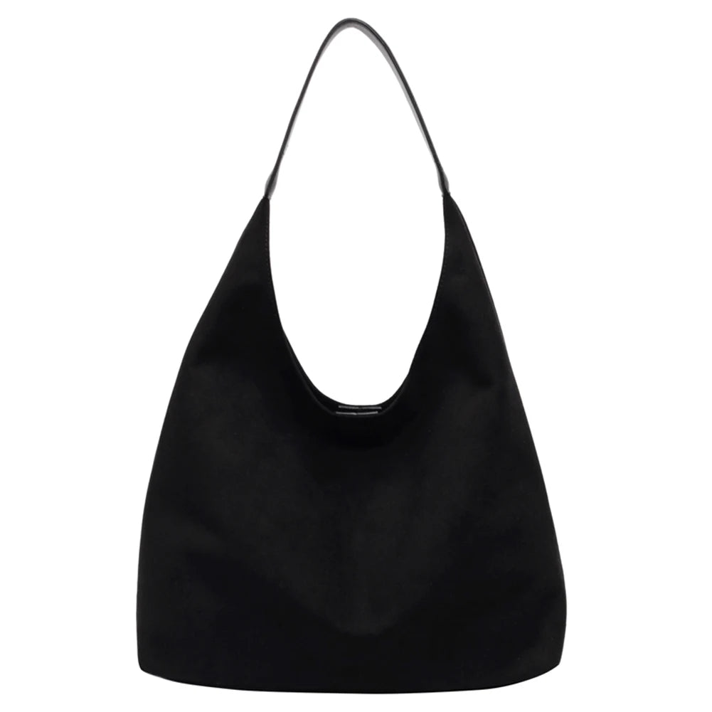 Women Suede Shoulder Bag Large Capacity Vintage Women's Bag Retro Handbag Simple Casual Commuter Bag Autumn Winter Work Travel