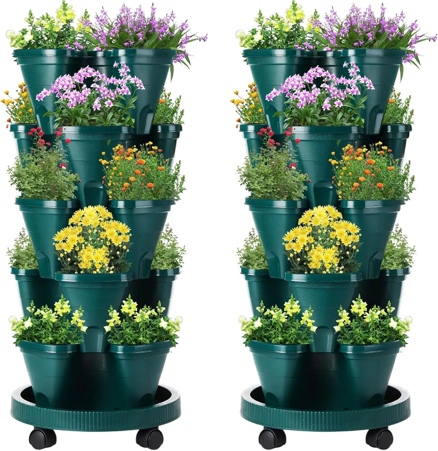 2 Set 5 Tier Stackable Planters Vertical Garden Planters
